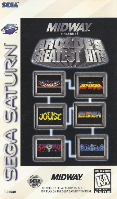 Williams Arcade's Greatest Hits box art for Sega Saturn